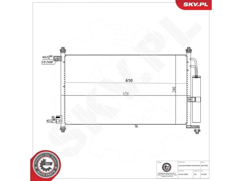 Condenser, air conditioning 86SKV082 - image 4