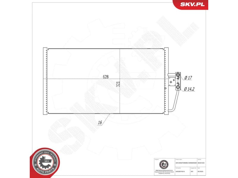 Condenser, air conditioning 86SKV342