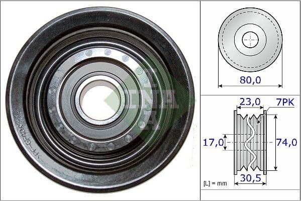 Deflection/Guide Pulley, V-ribbed belt 532058010