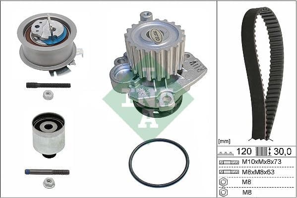 Timing belt kit with water pump 530020133