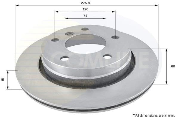 Brake disc, 1pcs REAR ADC1704V - image 2