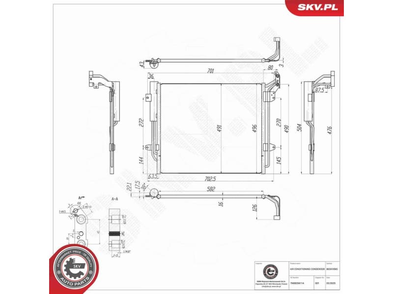 Condenser, air conditioning 86SKV065 - image 7