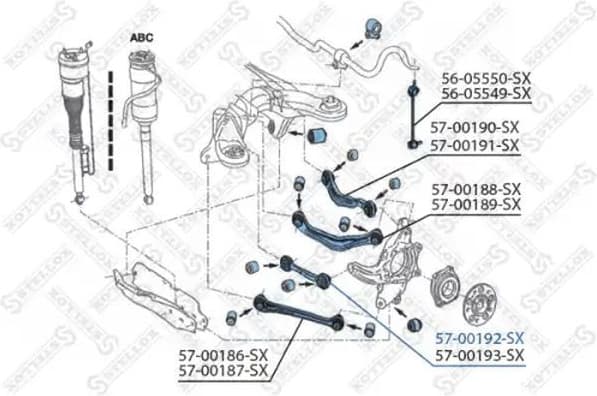 Control/Trailing Arm, wheel suspension 57-00192-SX