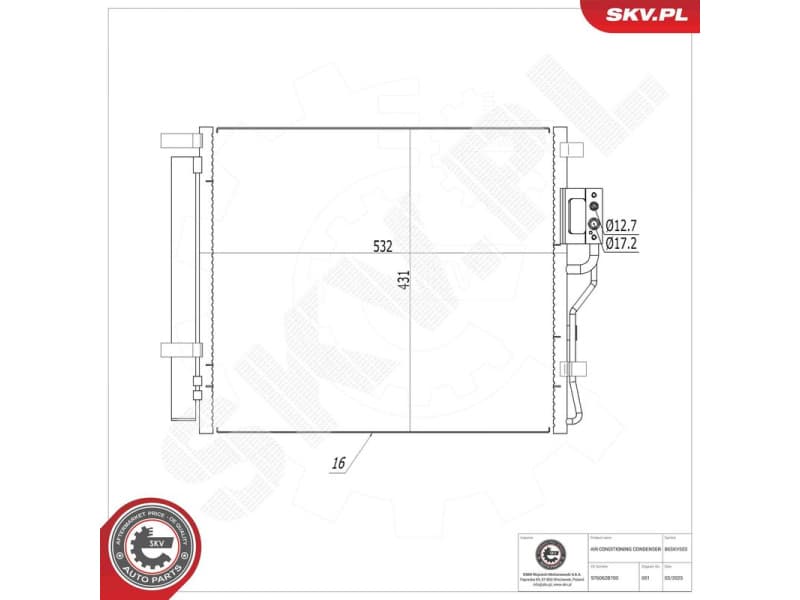 Condenser, air conditioning 86SKV503 - image 4