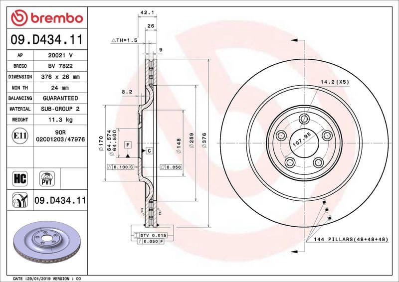 Brake Disc PRIME LINE - UV Coated 09.D434.11 - image 3