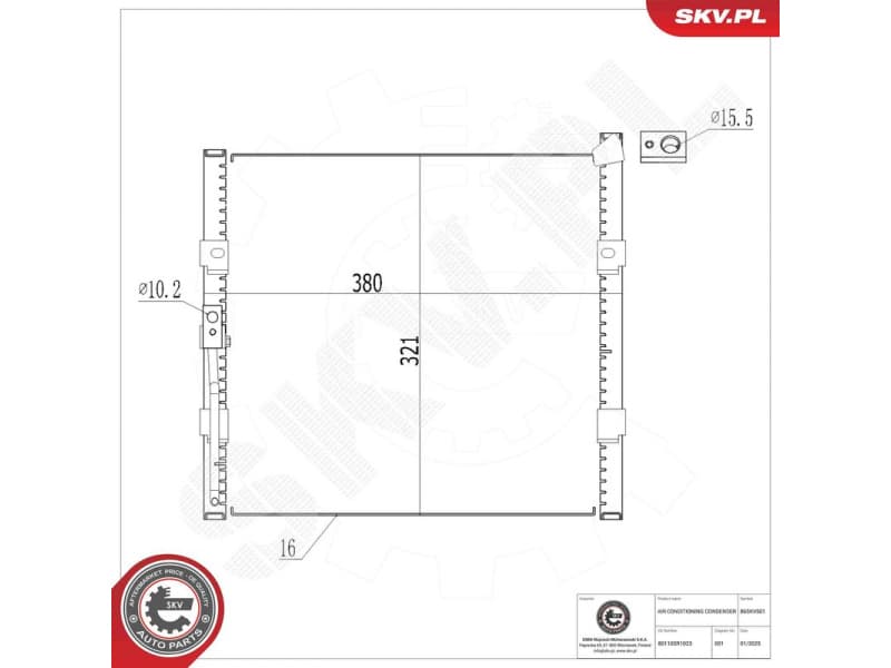 Condenser, air conditioning 86SKV501 - image 6
