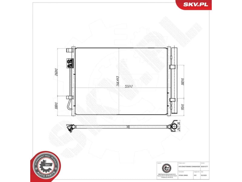 Condenser, air conditioning 86SKV277 - image 6