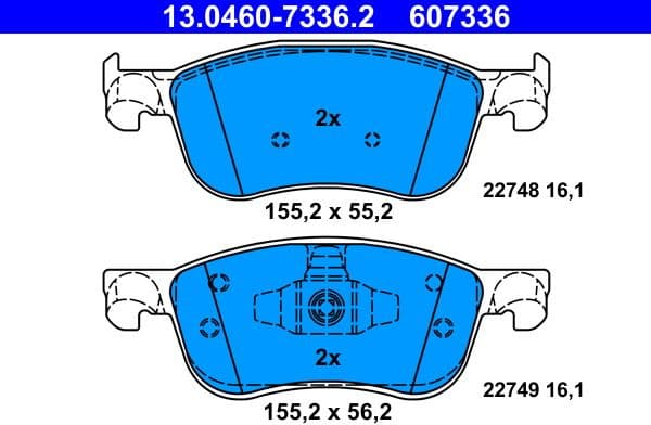 Brake Pad Set, disc brake 13.0460-7336.2 - image 2