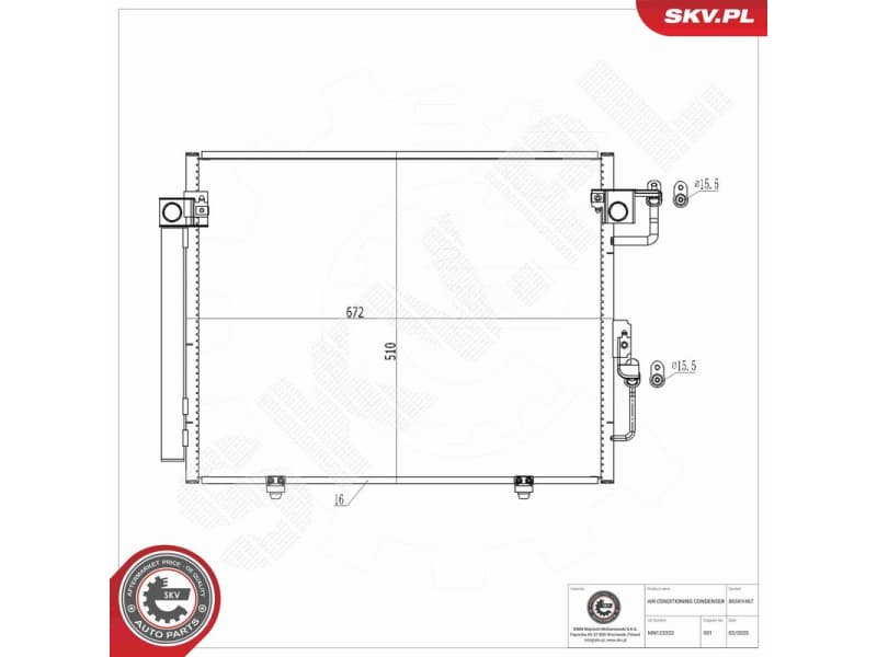 Condenser, air conditioning 86SKV467 - image 8