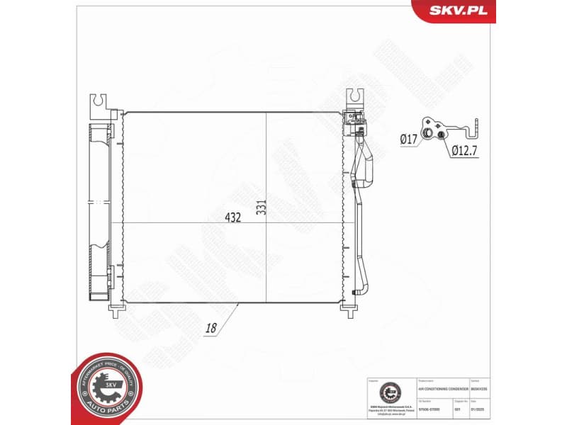 Condenser, air conditioning 86SKV235 - image 7