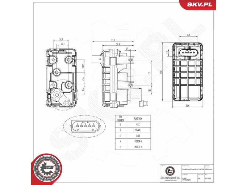 Boost Pressure Control Valve 95SKV492 - image 5