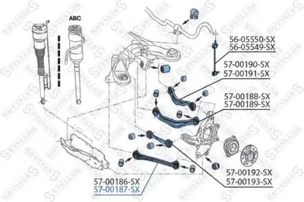 Control/Trailing Arm, wheel suspension 57-00187-SX