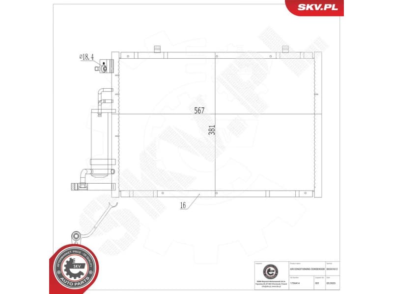 Condenser, air conditioning 86SKV612