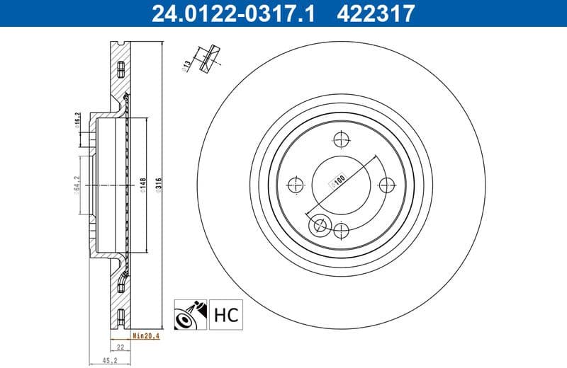 Brake Disc 24.0122-0317.1