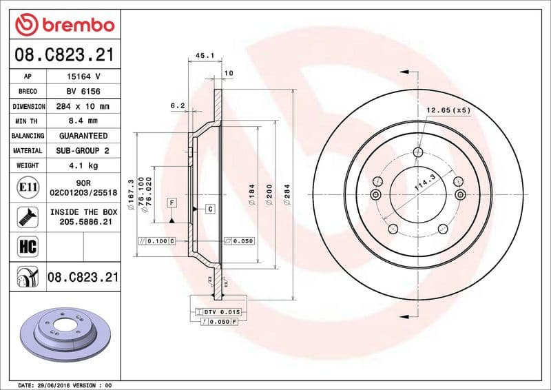 Brake Disc PRIME LINE - UV Coated 08.C823.21 - image 3