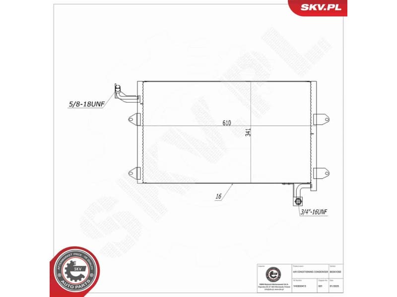 Condenser, air conditioning 86SKV260 - image 8