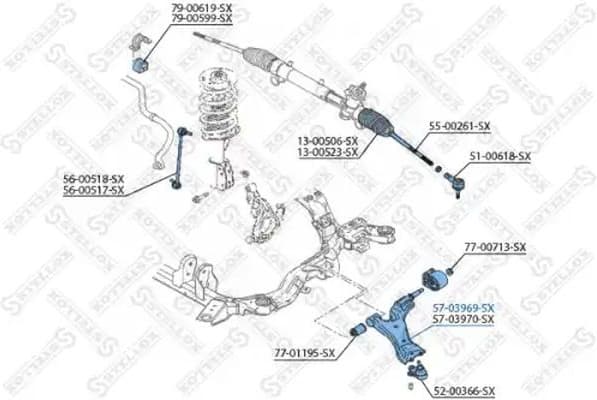 Control/Trailing Arm, wheel suspension 57-03969-SX