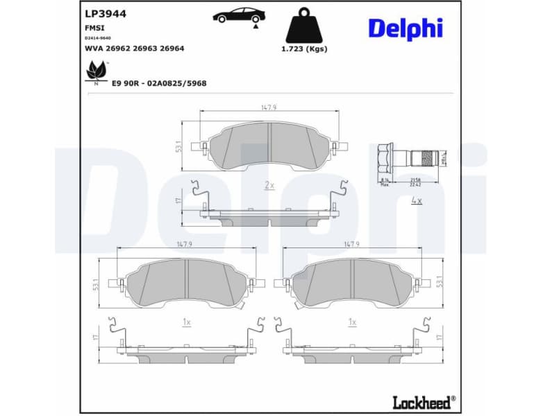 Brake Pad Set, disc brake LP3944