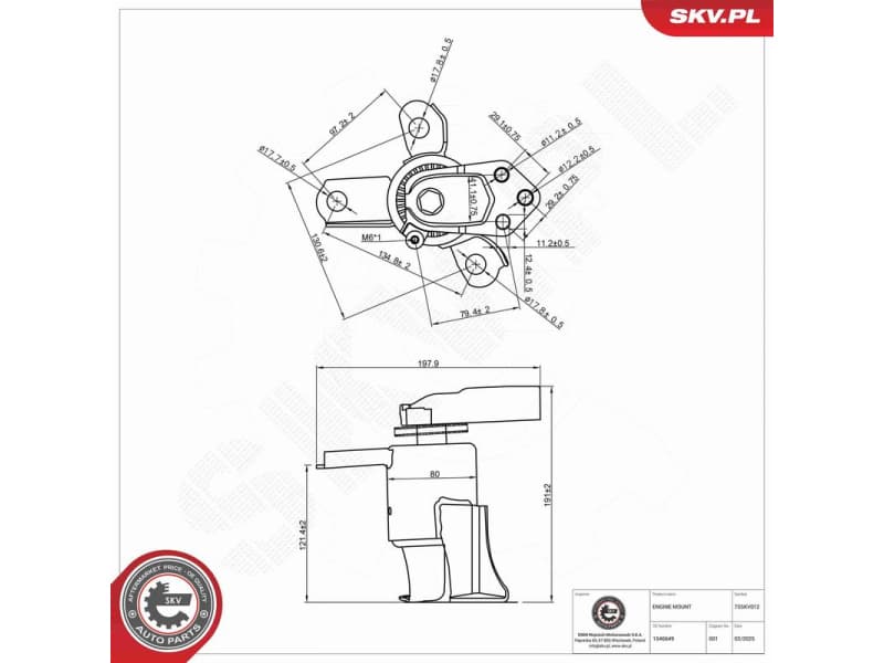 Mounting, engine 75SKV012