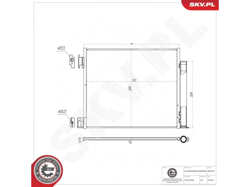 Condenser, air conditioning 86SKV241 - image 6
