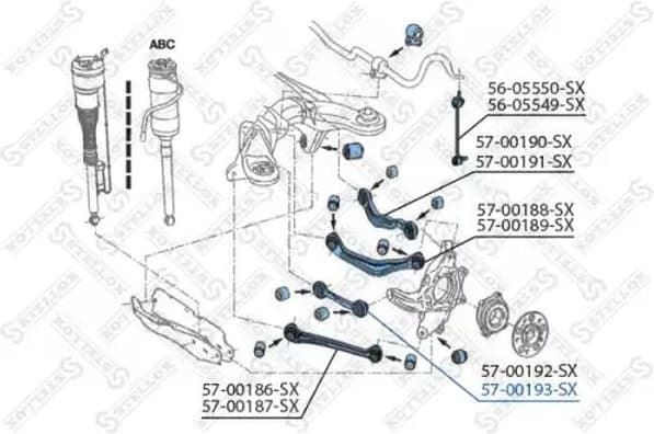 Control/Trailing Arm, wheel suspension 57-00193-SX
