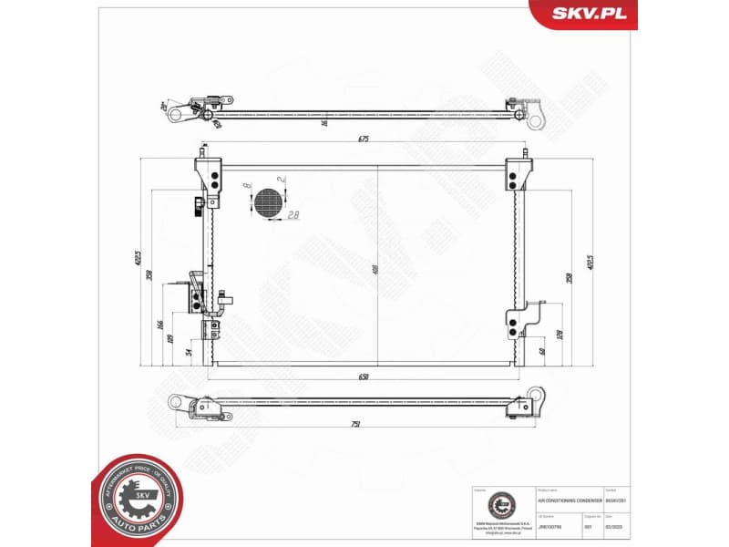 Condenser, air conditioning 86SKV281 - image 7