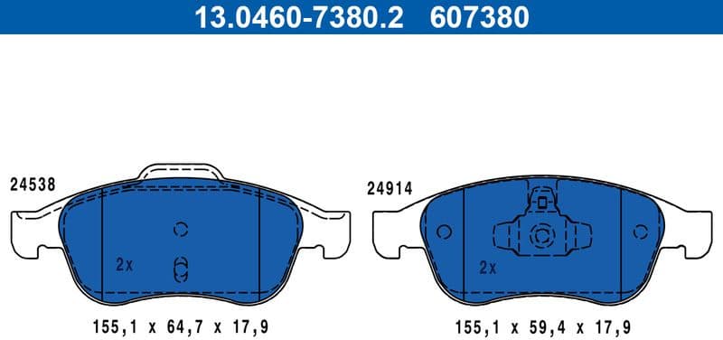 Brake Pad Set, disc brake 13.0460-7380.2