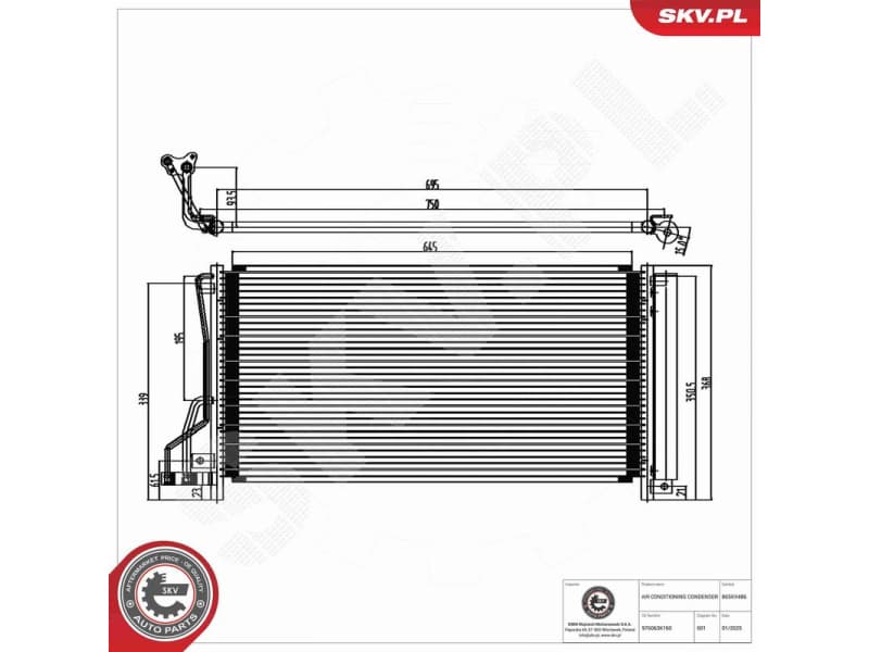 Condenser, air conditioning 86SKV486 - image 7