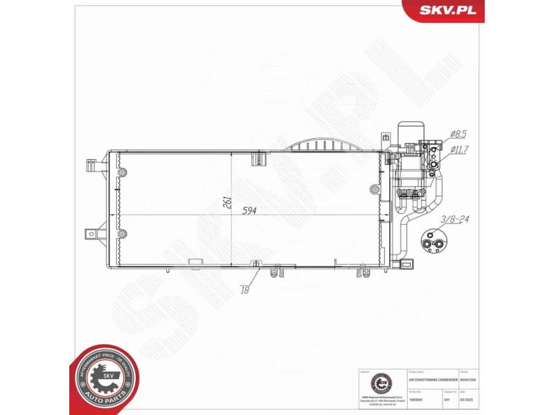 Condenser, air conditioning 86SKV206 - image 9