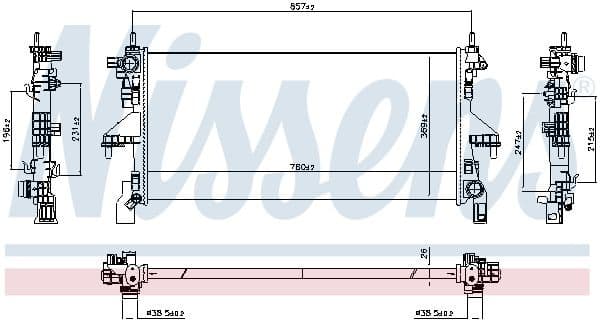 Radiator, engine cooling 607131