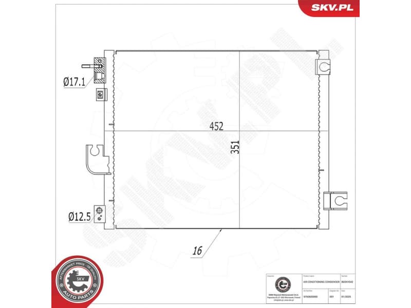 Condenser, air conditioning 86SKV542 - image 6