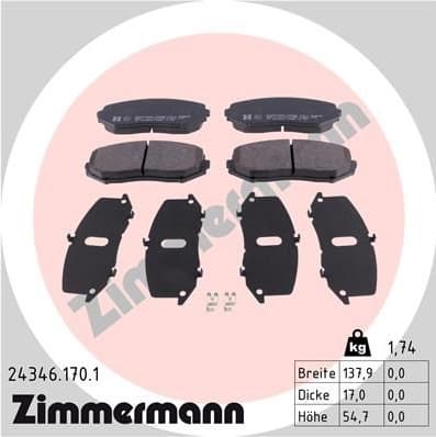 Brake Pad Set, disc brake 24346.170.1