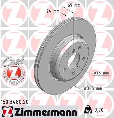 Brake Disc COAT Z 150.3480.20