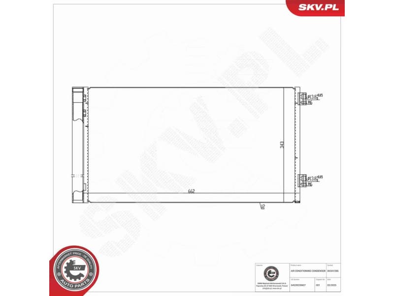 Condenser, air conditioning 86SKV386 - image 7