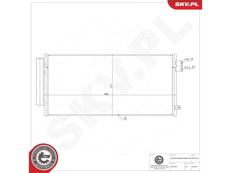 Condenser, air conditioning 86SKV207