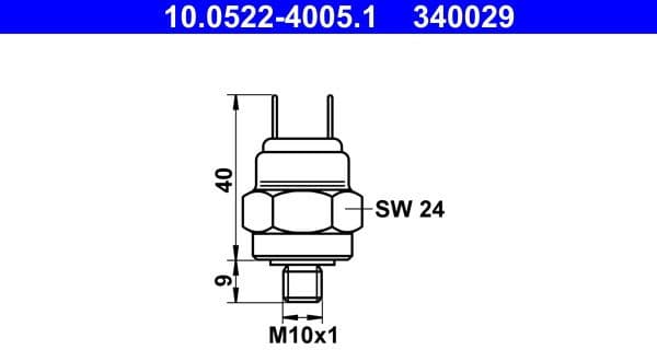 Pressure Switch, brake hydraulics 10.0522-4005.1