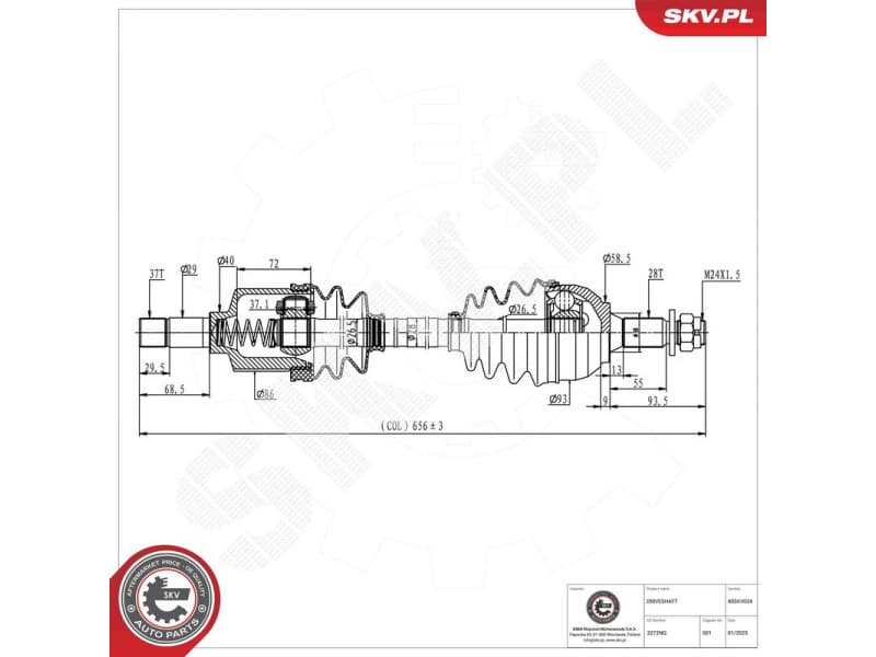 Drive Shaft 40SKV034