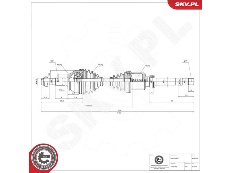 Drive Shaft 40SKV020