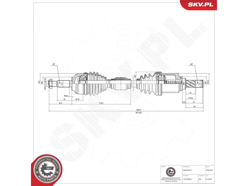 Drive Shaft 40SKV097
