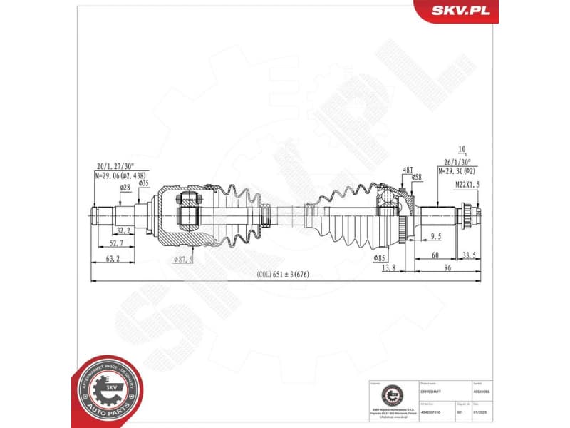 Drive Shaft 40SKV066