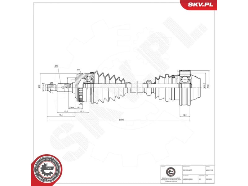 Drive Shaft 40SKV135