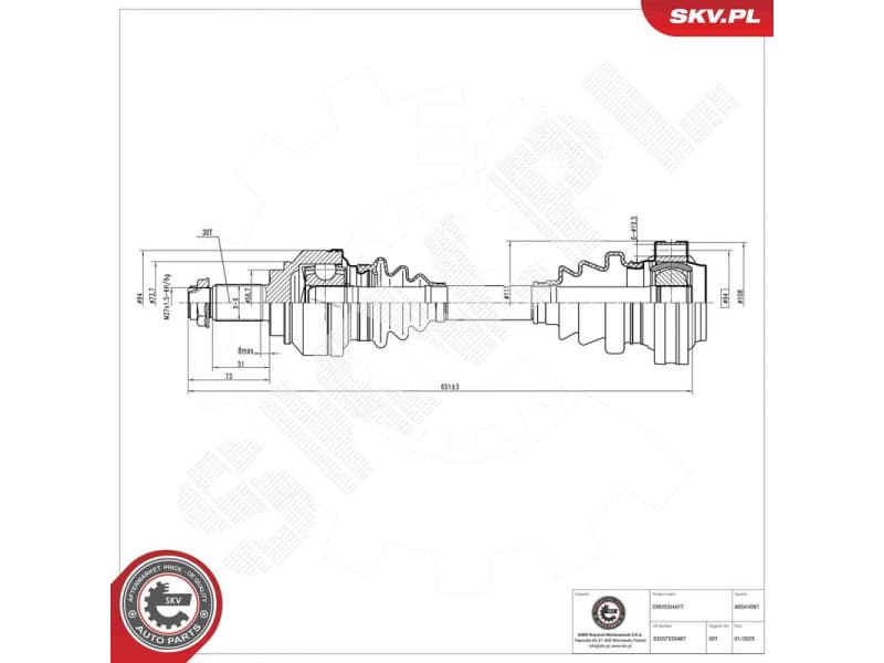Drive Shaft 40SKV081