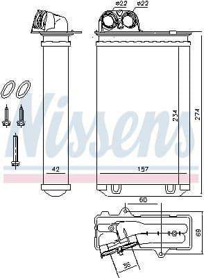 Heat Exchanger, interior heating ** FIRST FIT ** 71152