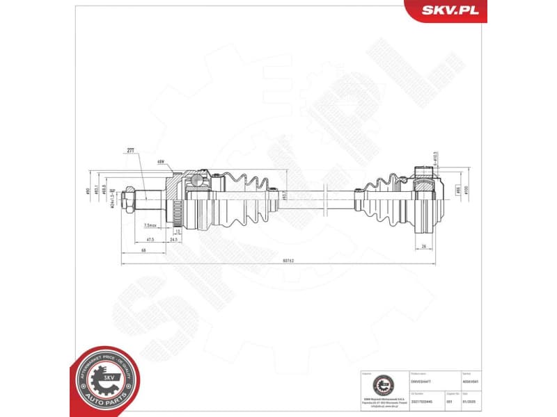 Drive Shaft 40SKV041