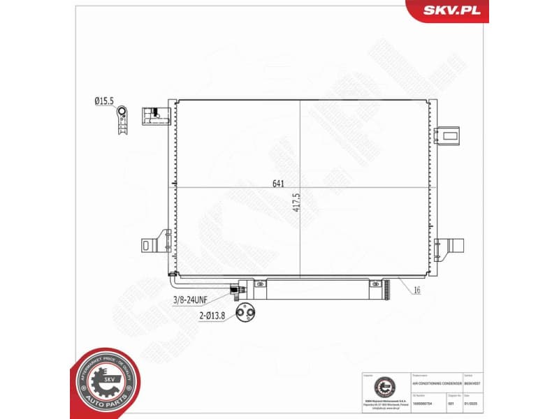 Condenser, air conditioning 86SKV037 - image 7
