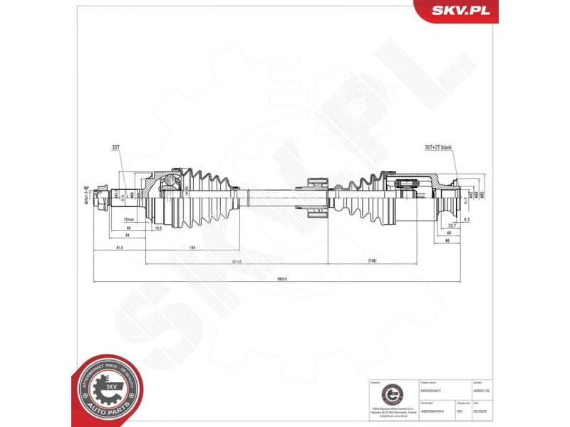 Drive Shaft 40SKV132