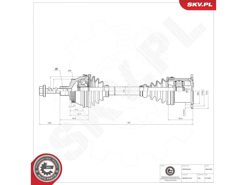 Drive Shaft 40SKV026