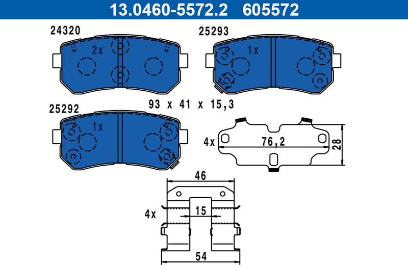 Brake Pad Set, disc brake 13.0460-5572.2