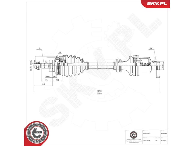 Drive Shaft 40SKV063