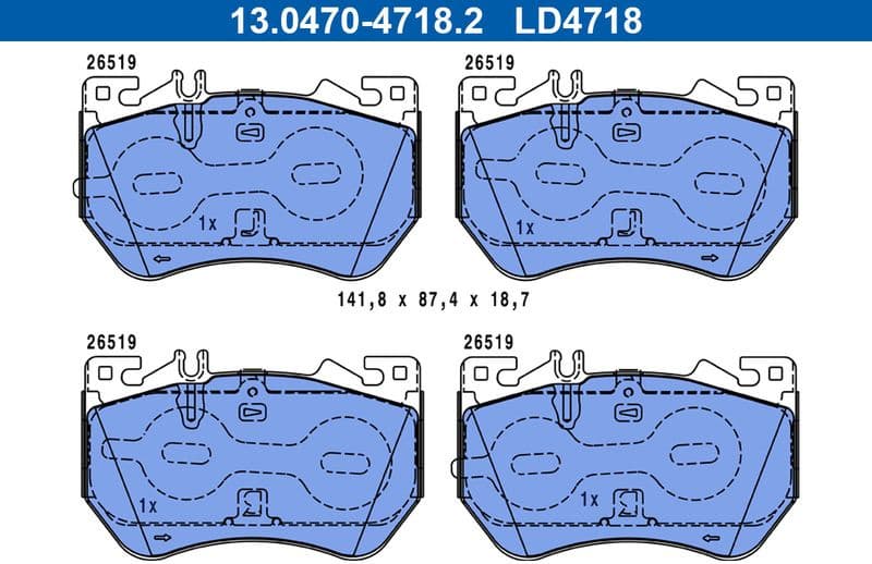 Brake Pad Set, disc brake ATE Ceramic 13.0470-4718.2